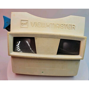 Vintage View-Master Viewmaster GAF Viewer White & Red Blue Handle Made In USA